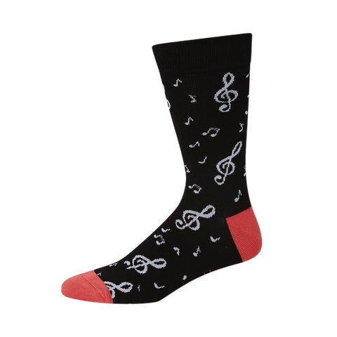 Image of Bamboozld Socks Womens Standard Size 2-8 Music Notes Bamboo Socks - Men and Women