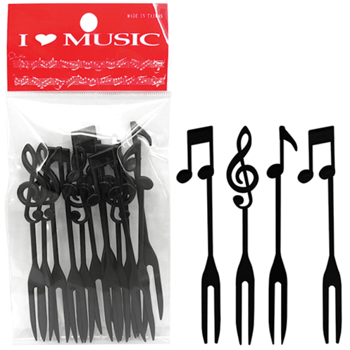 Music Bumblebees Spoon Music Notes Plastic Fork Set (Set of 12)