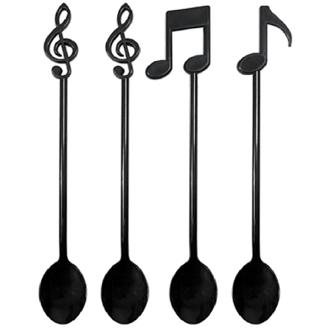 Music Bumblebees Spoon Music Notes Plastic Spoon Set (Set of 12)