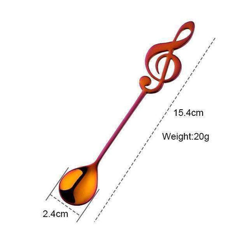 Image of Music Bumblebees Spoon Music Themed G Clef Stainless Steel Spoon