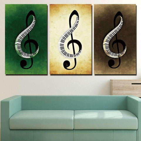 Image of Music Bumblebees Wall Art Set of 3 G Clef Canvas Poster Wall Art Music Gift