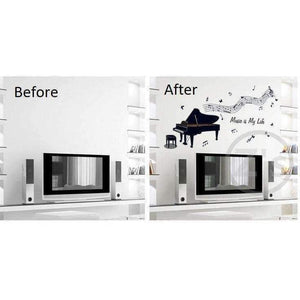 Wall Stickers Music Themed Home Decor - Piano Music is My Life