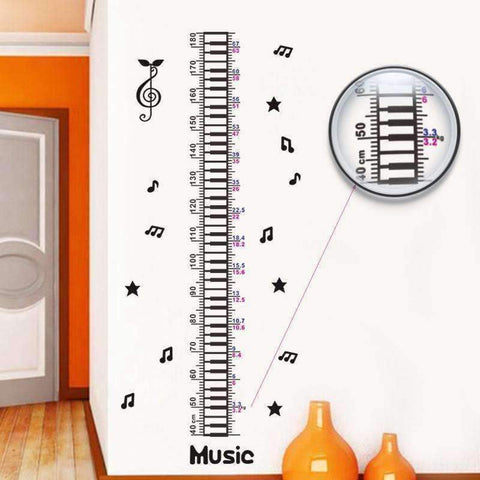 Image of Music Bumblebees Wall Stickers Piano Growth Chart Wall Stickers Music Themed
