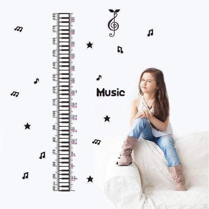 Music Bumblebees Wall Stickers Piano Growth Chart Wall Stickers Music Themed