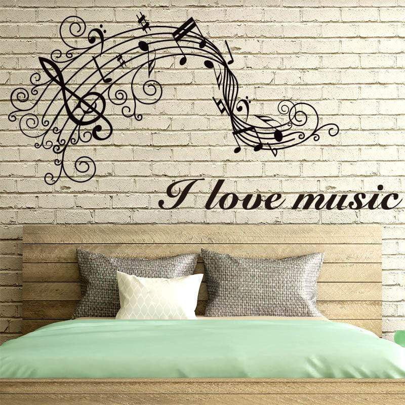 Music Bumblebees Wall Stickers Wall Stickers Music Themed Home Decor - I Love Music