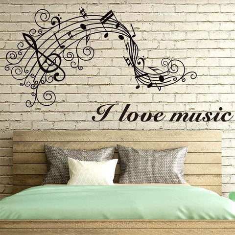 Image of Music Bumblebees Wall Stickers Wall Stickers Music Themed Home Decor - I Love Music