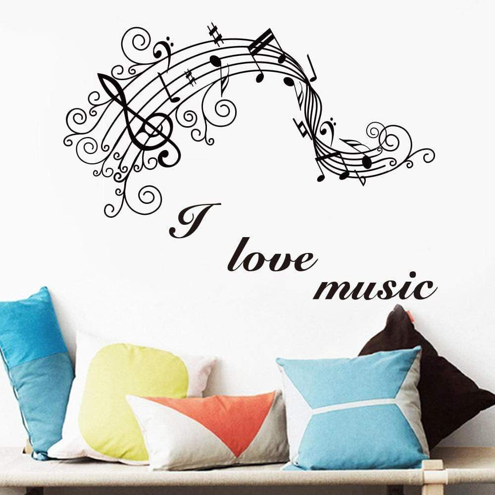 Music Bumblebees Wall Stickers Wall Stickers Music Themed Home Decor - I Love Music