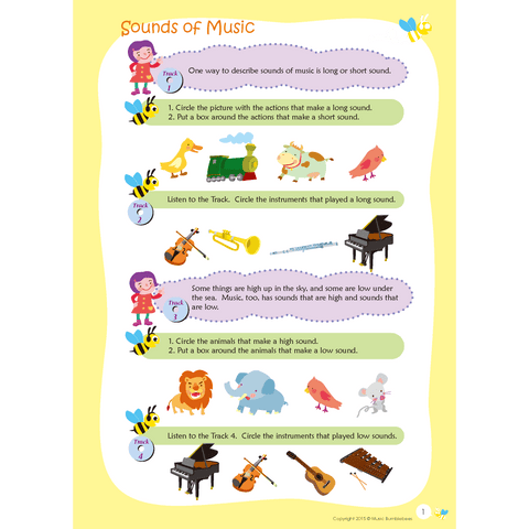 Image of Music Bumblebees worksheet Aural & Theory Worksheets Set (Digital Download)